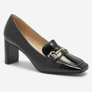 Pantofi de damă stil mocasin lăcuit, de culoare neagră Koccol- Footwear