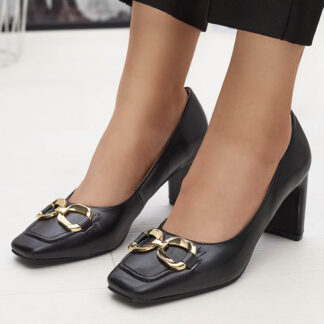 Pantofi stil mocasin negru pentru femei Cancoro- Footwear