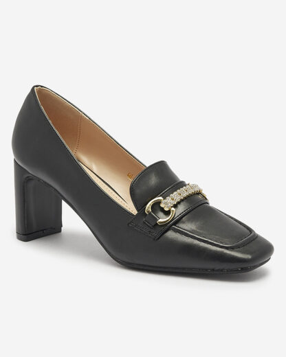 Pantofi negri stil mocasin pentru femei Kolalic- Footwear