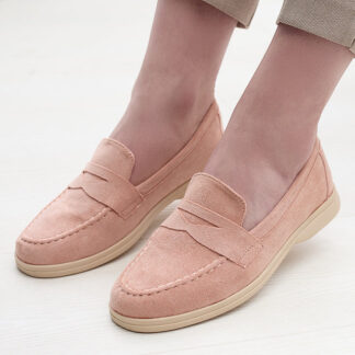 Mocasini de damă din eco-suede roz Daffer- Footwear