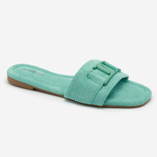 Royalfashion Șlapi de damă Mint cu cataramă Rydr