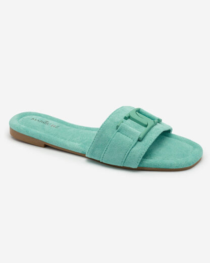 Royalfashion Șlapi de damă Mint cu cataramă Rydr