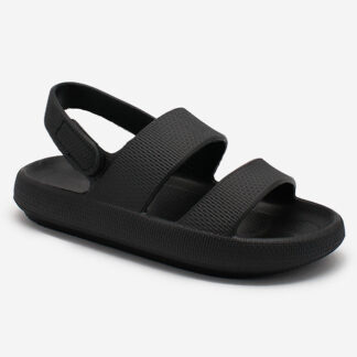 Royalfashion Sandale negre cu velcro din cauciuc pentru copii Flexi Steps