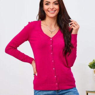 Royalfashion Cardigan roz pentru femei cu nasturi