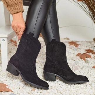 Royalfashion Cizme de cowboy izolate pentru femei negre Bronco