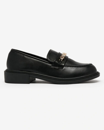 Royalfashion Mocasini lăcuiți pentru femei în negru Kerifi