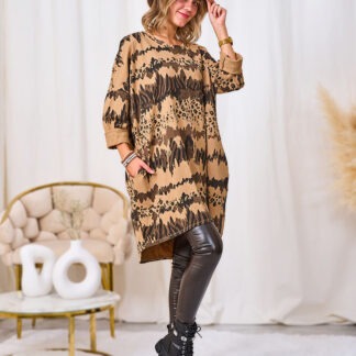 Royalfashion Rochie de damă cu model maro deschis