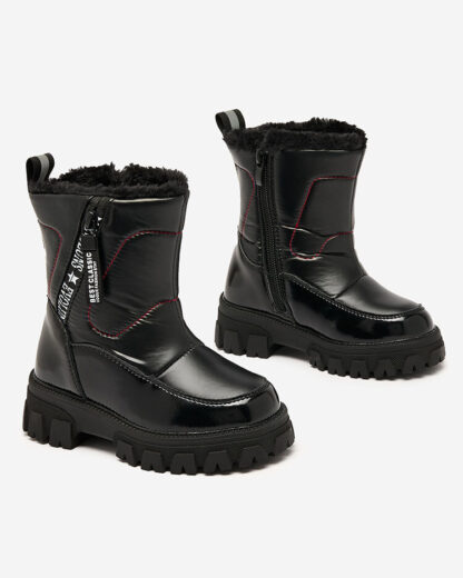 Royalfashion Pantofi pentru copii a'la cizme de zăpadă în negru Sorroda