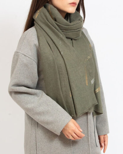 Royalfashion Green Eșarfă subțire pentru femei cu sclipici