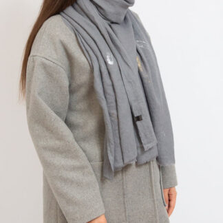 Royalfashion Gray Eșarfă subțire pentru femei gri cu sclipici