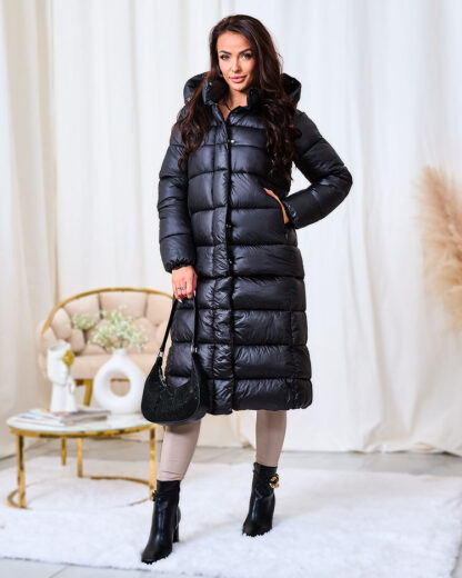 Royalfashion Jachetă de iarnă neagră pentru femei