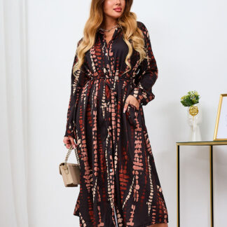 Royalfashion Rochie maxi pentru femei cu model negru și maro