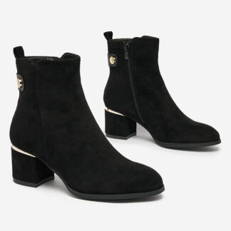 Royalfashion Cizme stiletto joase de damă în negru Dogdas