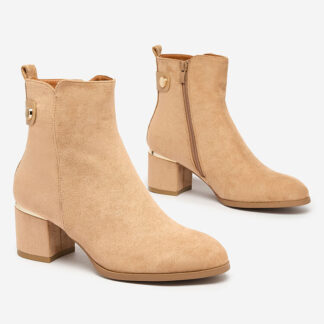 Royalfashion Cizme stiletto joase pentru femei, maro deschis Dogdas