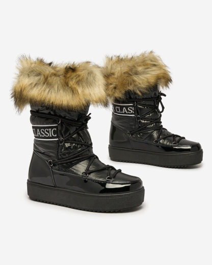 Royalfashion Cizme de zăpadă a'la negre pentru femei Gomllo