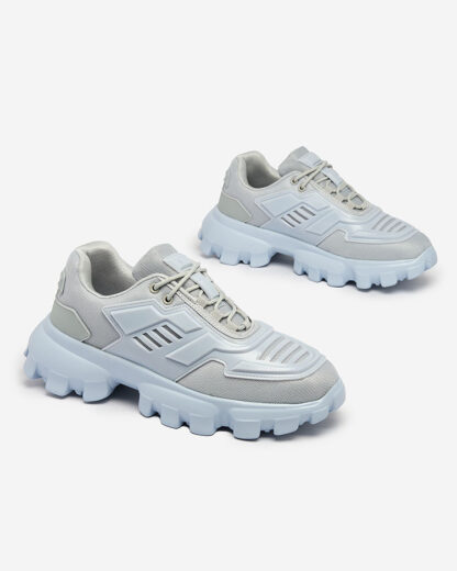 Royalfashion Adidași sport din material textil gri-albastru pentru bărbați Lamkim