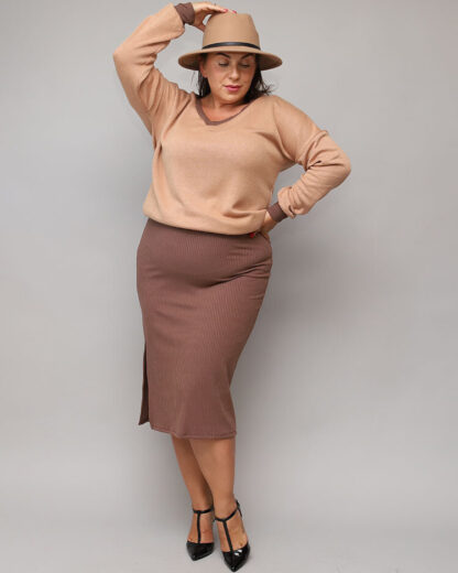 Royalfashion Set casual pentru femei în maro