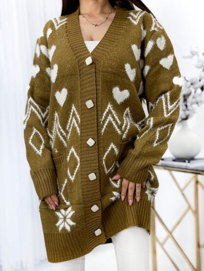 Royalfashion Pulover de damă cu model de muștar