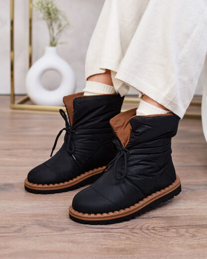 Royalfashion Cizme de zăpadă slip-on de damă, negre Nevonsis