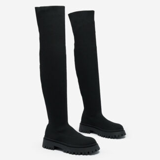 Royalfashion Cizme peste genunchi pentru femei negre Radgitas