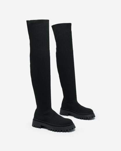 Royalfashion Cizme peste genunchi pentru femei negre Radgitas