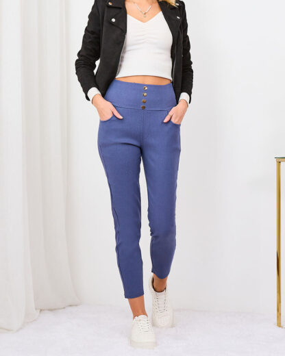 Royalfashion Pantaloni teggings albastru pentru femei