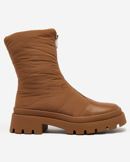 Royalfashion Cizme cu toc plat pentru femei Tainve Beige