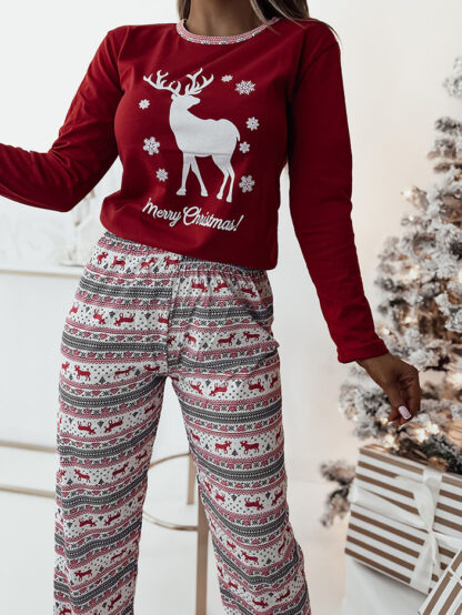 Royalfashion Pijama de Crăciun pentru femei în roșu