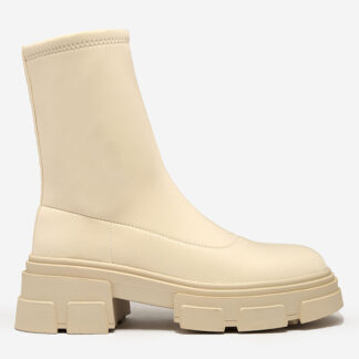 Royalfashion Cizme eco-suede pentru femei, bej Classy Girl