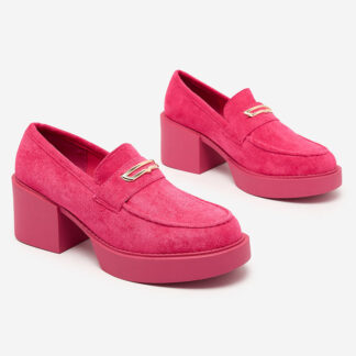 Royalfashion Mocasini eko din piele de căprioară roz pentru femei Valyffia