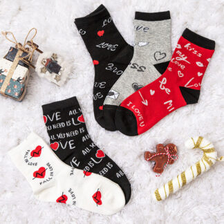 Royalfashion Set de șosete lungi pentru femei LOVE 5/pachet