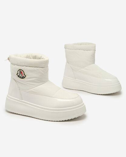 Royalfashion Cizme de zăpadă slip-on pentru femei de culoare albă Ademra
