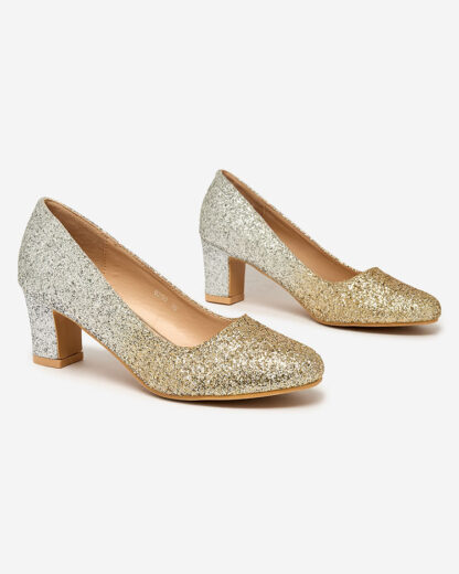 Royalfashion Pantofi stiletto Yapunni de damă argintiu-auriu