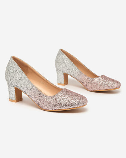 Royalfashion Pantofi stiletto Yapunni de damă argintiu-roz