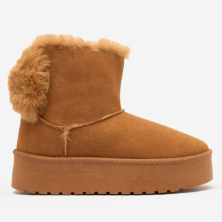 Royalfashion Boots a'la cizme de zăpadă pentru femei de culoare camel Goroggo