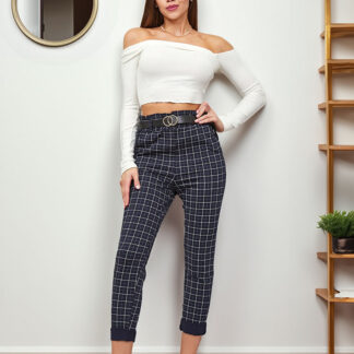 Royalfashion Pantaloni de damă în carouri