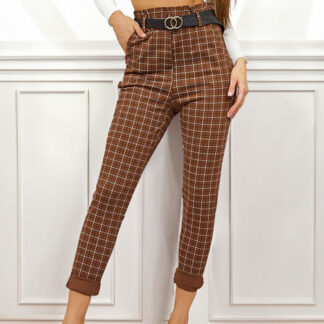 Royalfashion Pantaloni de damă în carouri