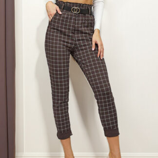 Royalfashion Pantaloni de damă în carouri