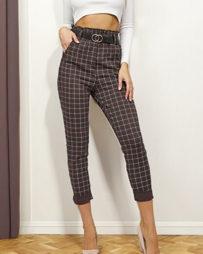 Royalfashion Pantaloni de damă în carouri