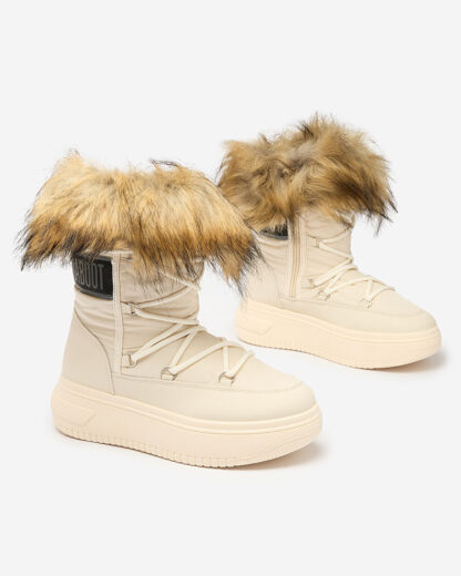 Royalfashion Cizme slip-on Beige a'la cizme de zăpadă pentru femei Gomillo