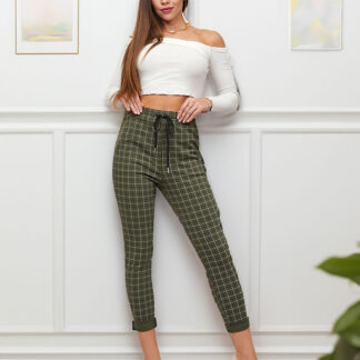 Royalfashion Pantaloni de damă în carouri