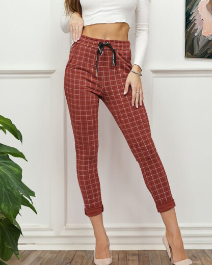 Royalfashion Pantaloni de damă în carouri