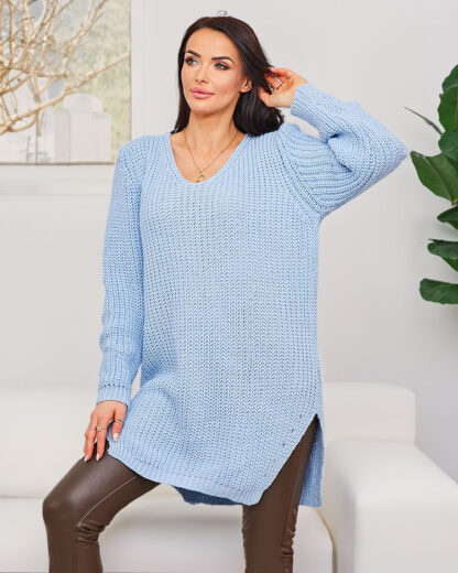 Royalfashion Pulover mai lung pentru femei din tricot
