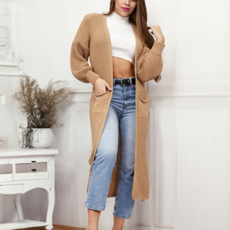 Royalfashion Pulover cu cuvertură pentru femei maro deschis