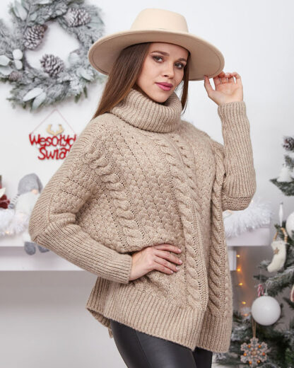 Royalfashion Pulover cu guler înalt pentru femei