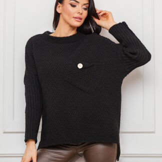 Royalfashion Pulover negru pentru femei