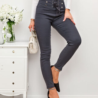 Royalfashion Pantaloni teggings de damă cu legătură decorativă