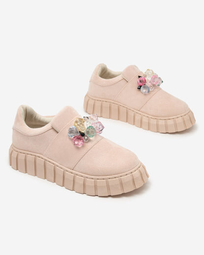 Royalfashion Pantofi sport cu pietre colorate Resinello