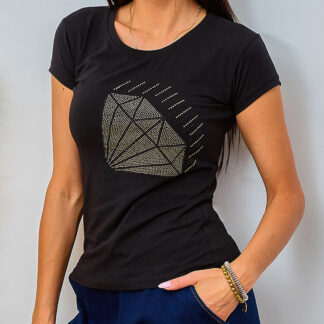 Royalfashion Tricou pentru femei cu zirconii