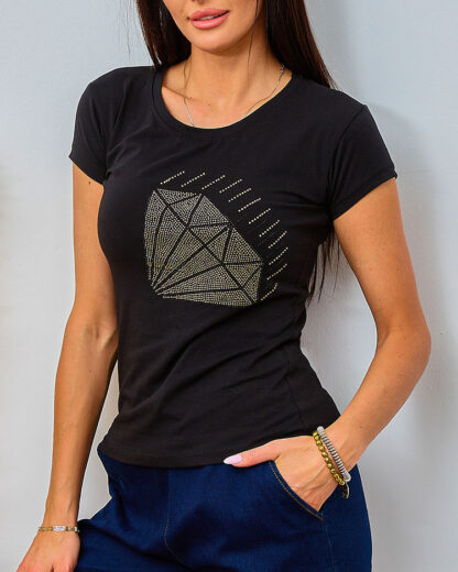 Royalfashion Tricou pentru femei cu zirconii